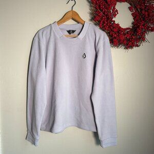 Volcom Womens Polar Fleece Crew Snowboard Sweater LARGE in Lilac Ash